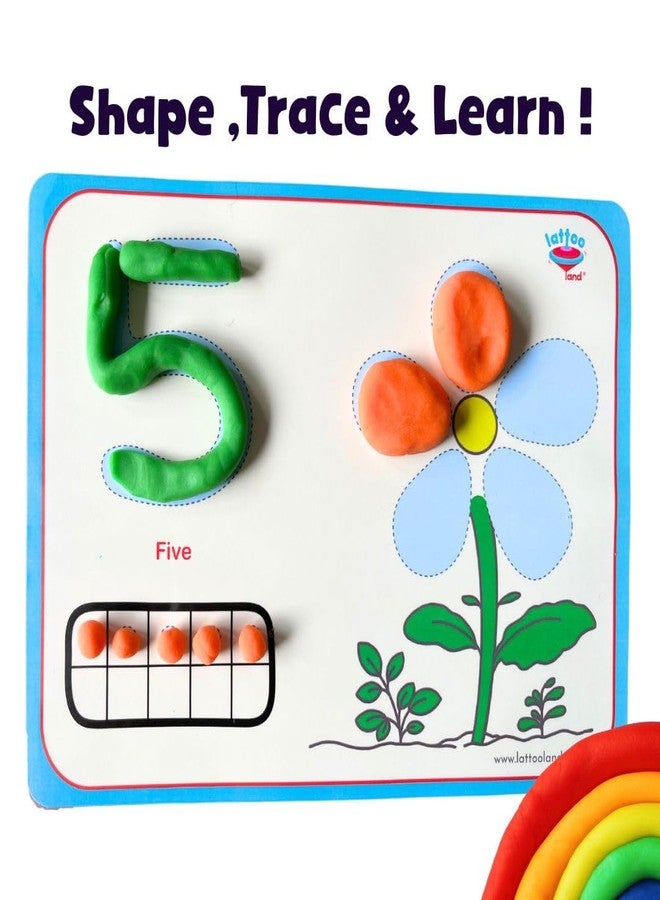 Lattooland Alphabet & Number Playdough Mat for Letter Tracing | 36 Activity Card for Clay, Playdoh, Marker | Learn ABCs, Number & Shape | Educational Montessori Flashcard for Preschool Kid | 2, 3, 4, 5 Year Old - Image 5
